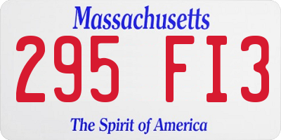 MA license plate 295FI3