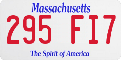 MA license plate 295FI7