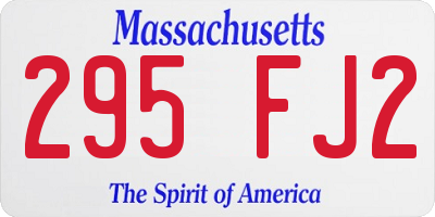 MA license plate 295FJ2