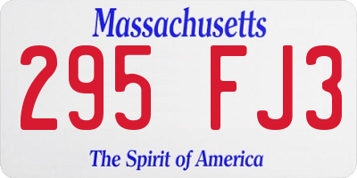 MA license plate 295FJ3