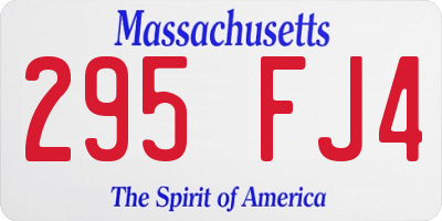MA license plate 295FJ4