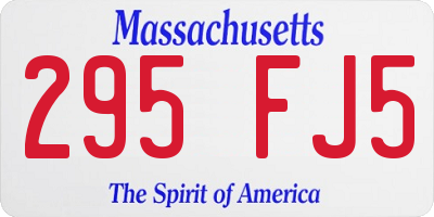 MA license plate 295FJ5