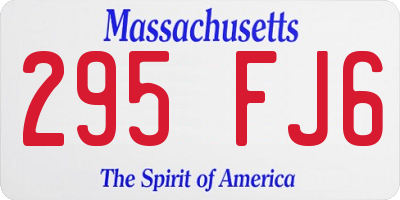 MA license plate 295FJ6