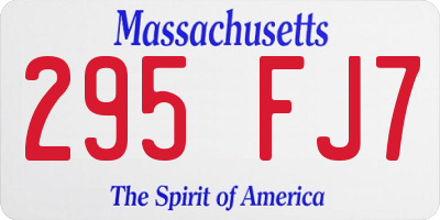 MA license plate 295FJ7