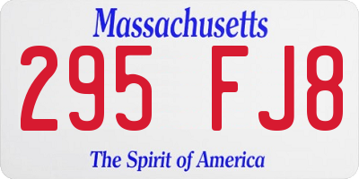MA license plate 295FJ8