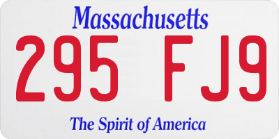 MA license plate 295FJ9