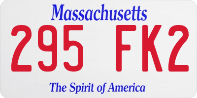 MA license plate 295FK2