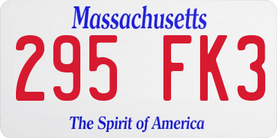 MA license plate 295FK3