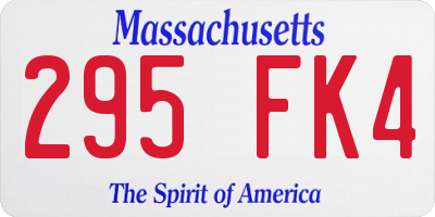 MA license plate 295FK4