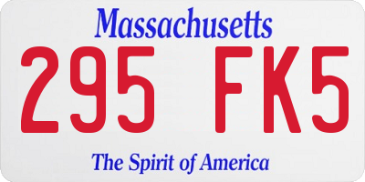 MA license plate 295FK5
