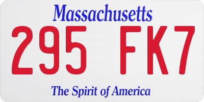 MA license plate 295FK7