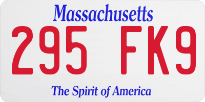 MA license plate 295FK9