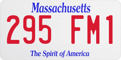 MA license plate 295FM1