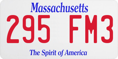 MA license plate 295FM3