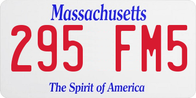 MA license plate 295FM5