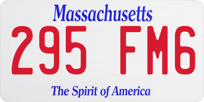 MA license plate 295FM6