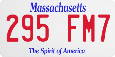 MA license plate 295FM7