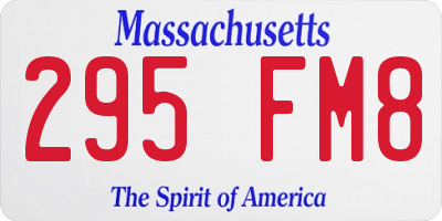 MA license plate 295FM8