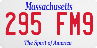 MA license plate 295FM9