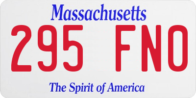 MA license plate 295FN0