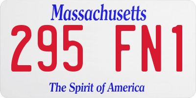 MA license plate 295FN1