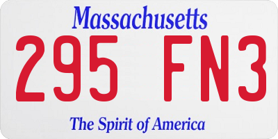 MA license plate 295FN3
