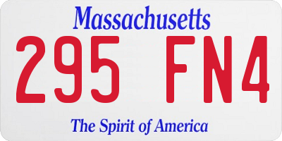 MA license plate 295FN4