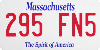 MA license plate 295FN5