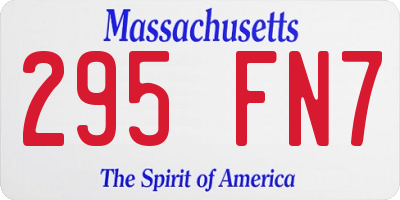 MA license plate 295FN7
