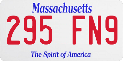 MA license plate 295FN9