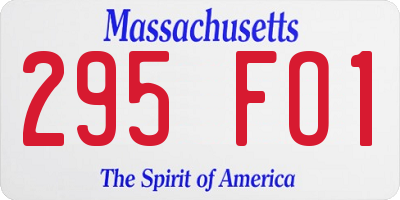 MA license plate 295FO1