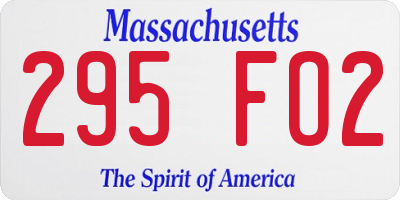 MA license plate 295FO2