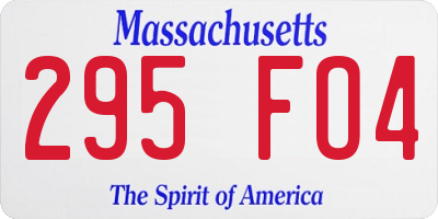 MA license plate 295FO4