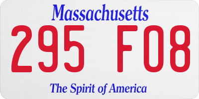 MA license plate 295FO8