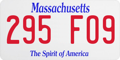MA license plate 295FO9