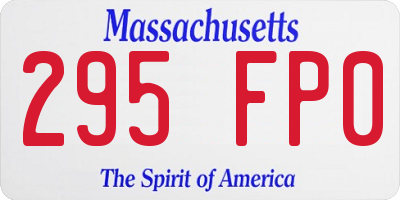 MA license plate 295FP0