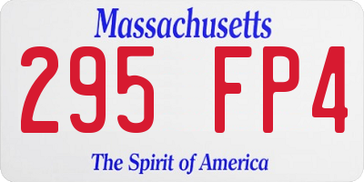 MA license plate 295FP4