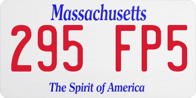 MA license plate 295FP5