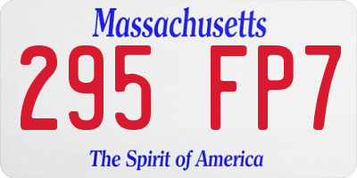 MA license plate 295FP7