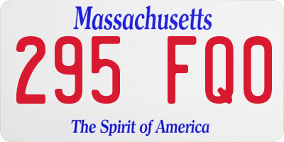 MA license plate 295FQ0