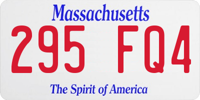 MA license plate 295FQ4