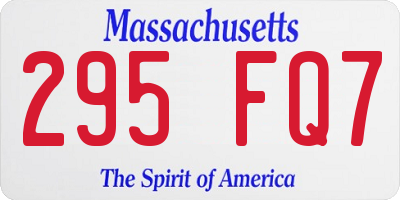 MA license plate 295FQ7
