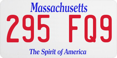 MA license plate 295FQ9