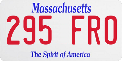 MA license plate 295FR0