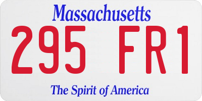 MA license plate 295FR1