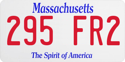 MA license plate 295FR2