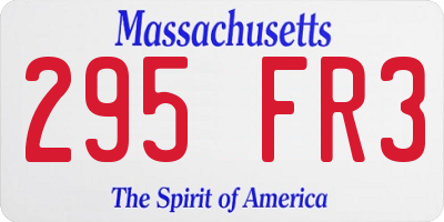 MA license plate 295FR3