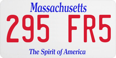 MA license plate 295FR5
