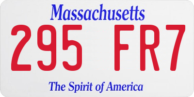 MA license plate 295FR7