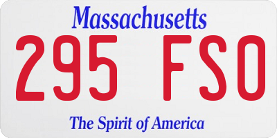 MA license plate 295FS0